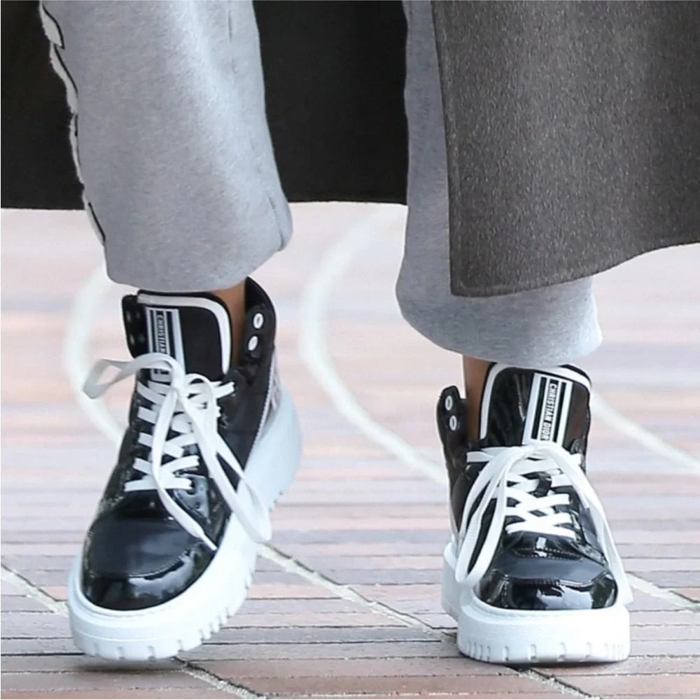 Dior D-Player High Top Quilted Nylon Sneakers Women’s